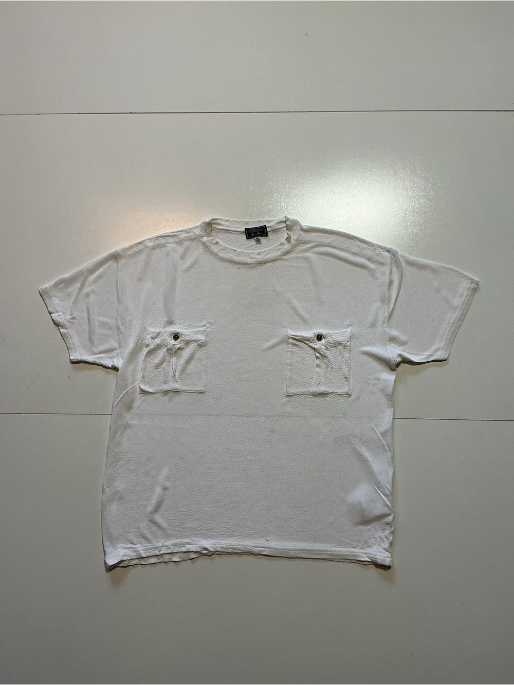 Vintage Versus Gianni Versace Italy Sheer See Thru Pleated Pocket Medusa Shirt